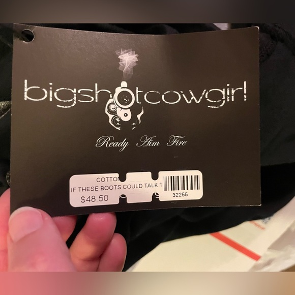 NWT bigshotcowgirl Bling Boots tee sz S/M - Picture 5 of 7